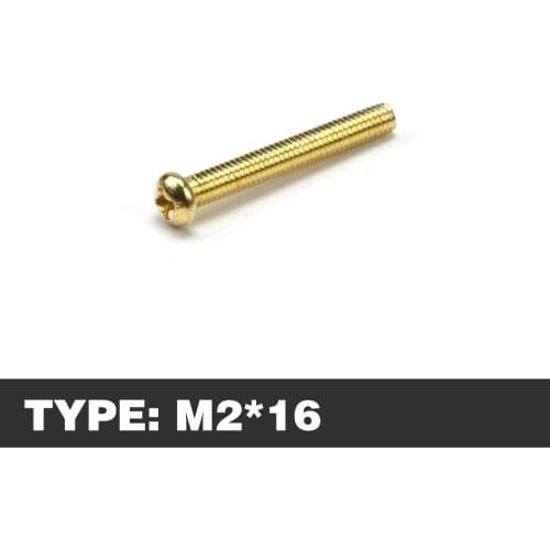 100pcs M2*16 Brass Pan Head Phillips Screw Bolt Round Head Cross Screw