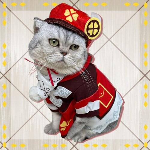 2021 Trend Genshin Impact Pet Clothes COS Kawaii Klee Pet Clothes Cute Cat loli Costume Game Klee Dog Westwind Knights Dress up