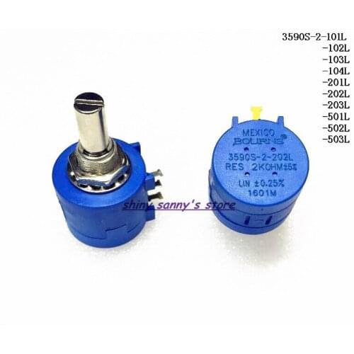 3pcs/Lot 3590S-2-101L/102L/103L/104L Precision Multiturn Potentiometer 10 Ring Adjustable Resistor 100,1K,10K,100K Ohm Brand New