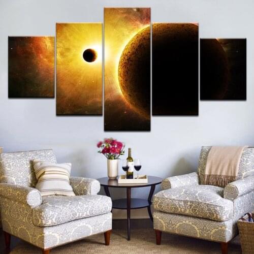 5 Modern frame Wall Art Panel Of Canvas Wall Decor Image Of Space Cosmos Canvas Image Oil Painting for House