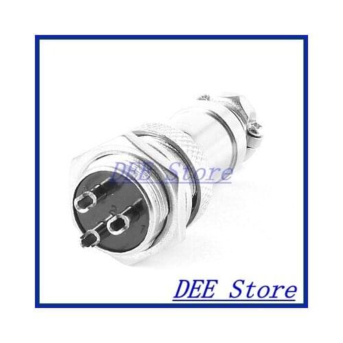 AC 220V 20A GX16 3 Pin Male M16 Wire Panel Aviation Plug Connector