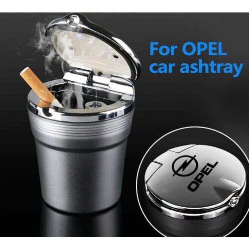 Car Led Lights Creative Personality ashtray cigarette dustbin for Opel Astra H Insignia Mokka Zafira car accessories interior