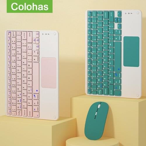 Bluetooth iPad Keyboard With Touchpad 10inch Bluetooth Keypad For iPad Tablet iPad Air4 3 2 Mini Portable iPad Keypad Mouse Set