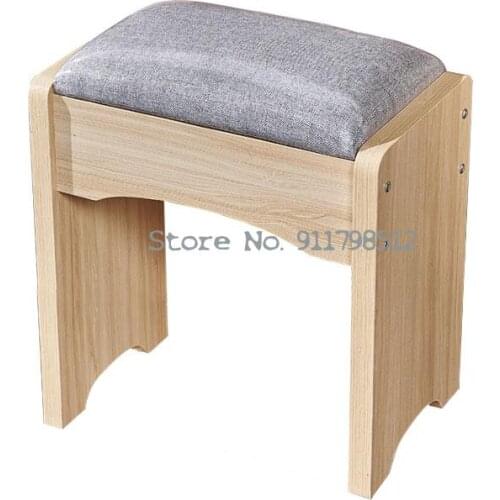 Net red thickened stool home bedroom small simple modern durable solid wood dressing table makeup chair bench girl