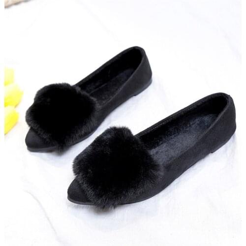 Womens Flats 2020 Women Shoes Black Color Woman Loafers Winter Autumn Flat Shoes Women Zapatos Mujer Flat Shoes