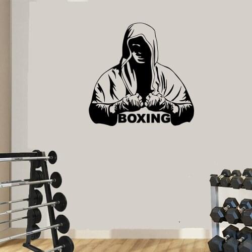 Handsome Boy Boxing Wall Sticker Wallpaper For Gym Fitness Room Art Decals Stickers Mural Vinyl Wall Sticker ov708