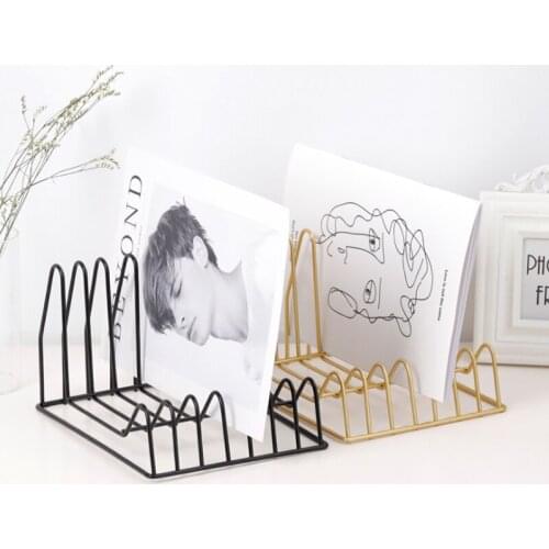 Creative metal paper bookend book holder book file bookends holder bookshelf stationery book stand school office organizer
