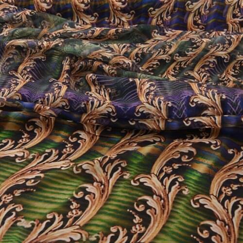 140CM Wide 6MM Special Print Soft Silk Chiffon Fabric for Summer Long and Short Dress Shirt Scarf Blouse H064