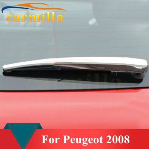 Car Rear Wiper Blade ABS Chrome Decoration Cover Sticker For Peugeot 2008 Year 2014 2015 2016 Acc. Styling
