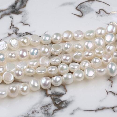 Natural 7-8mm White Flawless Baroque Pearl Strand For Jewelry Making