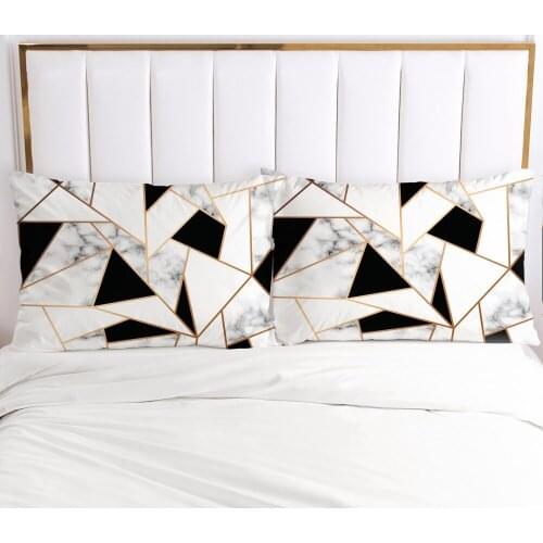 Pillow Cases Bedding 2PCS PillowCase For Bedroom,Home Decoration 70x70cm 50x75cm 80x80cm Pillow Cover Marble Black Customize