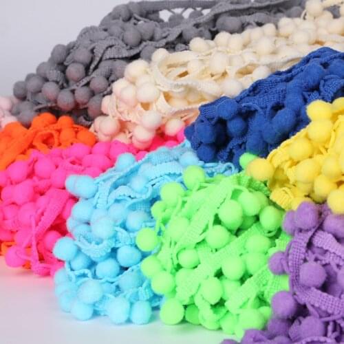 New Arrival Lace Pom Pom Decoration Pompom Trim Ball Fringe Lace Ribbon DIY Apparel Cloth Sewing Accessories 20MM 5 yards/lot