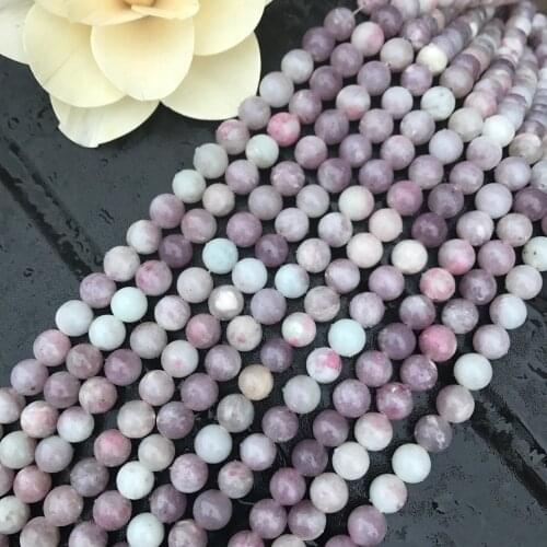 New AAA+ Quality Purple Lilac Stone Natural Stone Round Loose Beads For jewelry Making Agat 4/6/8/10/12MM Bracelet Strand DIY