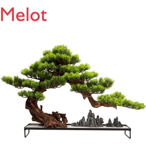 New Chinese Artificial Bonsai Modern Minimalist Sand Table Welcome Pine Tree Root Indoor Living Room Hallway Ornaments Quality