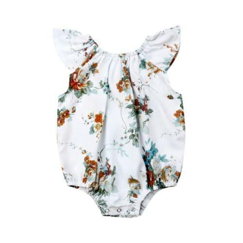 Toddler Girl Clothes Newborn Baby Girl Floral Print Sleeveless Bodysuit Jumpsuit Outfit Sunsuit Clothes Set