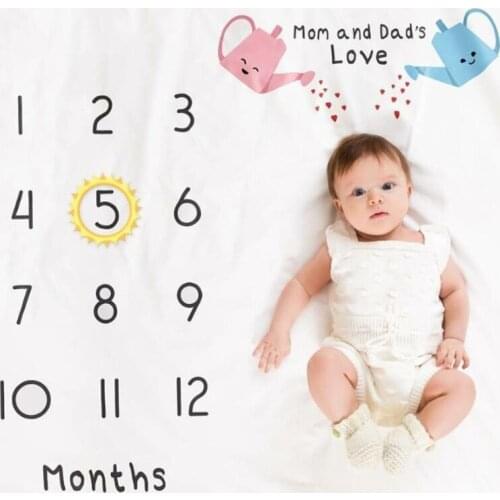 Newborn Baby Girls Boys Swaddle Infants Milestone Blanket Mat Photography Prop Shoots Monthly Growth Photo Mom Baby Shower Gifts