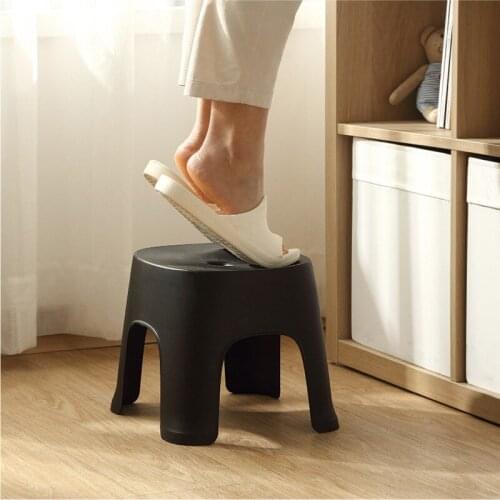 Plastic Backrest Stool Living Room Non-Slip Change Shoe Kindergarten Kids Child Study Stool Household Thicken Square Stool
