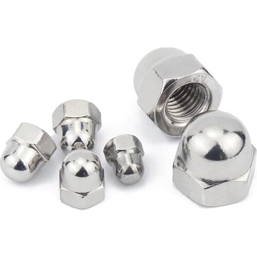 1/50pcs 304 A2-70 Stainless Steel Hex Hexagon Acorn Nut M3 M4 M5 M6 M8 M10 M12 M14 M16 Cap Decorative Cover Semicircle Dome Nuts