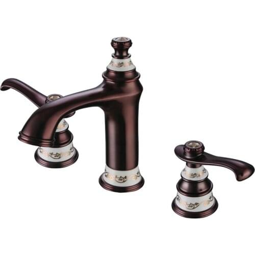 Free shipping ORB 8" WIDESPREAD LAVATORY BATHROOM SINK FAUCET 3 holes Bath Sink Faucet Brass Spout Mixer Tap 2 Handles
