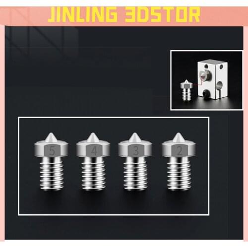 3D Printer TC4 Titanium Alloy V5 V6 Nozzle Reprap 1.75mm 0.2/0.3/0.4/0.5mm for Ender 3 CR10 Ender 5 Two trees Bluer Sapphire pro