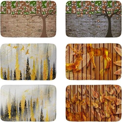 1pcs 40*60cm Decoration Leaf Scenic Letter Forest Tree Floor Mat Light flannel 40*60cm Bedside Foot Pad Craft mat37