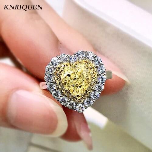 Charms 925 Sterling Silver Womens Ring Luxury 7*7mm Heart Shape Topaz Gemstone Lab Diamond Wedding Party Band Fine Jewelry Gift