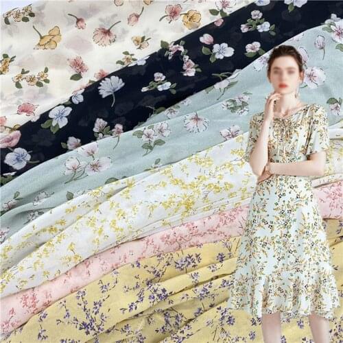 DIY Tissue Fabric Big Flower Skirt Chiffon Soft Breathable Dress Blouse Material