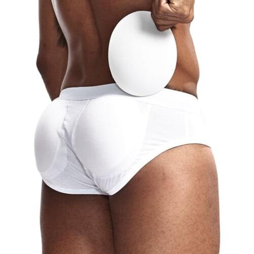 Sexy Men Shapers Panties with Pads Hip Padded Shorts Briefs Cotton Butt-Enhancing Trunk Shorts Shapewear Hip Padded Underwear