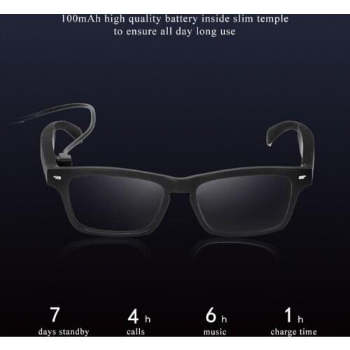 Intelligent Audio Bluetooth-compatible Sunglasses Outdoor Sports Waterproof Noise Cancelling Stereo With Mic Wireless Headset