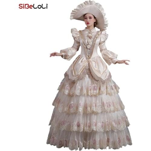 Victorian Southern Belle Floral Fairytale Fancy Dress Maiden Princess Ball Gown Theater Costume