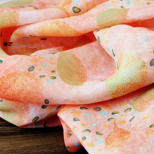 High grade leaf ramie printed cotton fabric Wedding Dress Tulle Skirt Material fabrics for patchwork kumas telas por metros