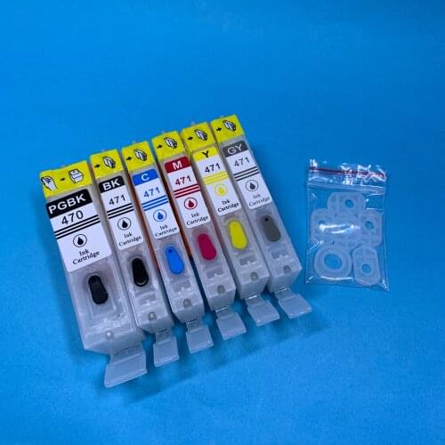YOTAT 6 colors Empty refillable ink cartridge PGI-470 CLI-471 PGI470 CLI471 for Canon PIXMA MG7740 TS8040 TS9040 TS6040 TS5040