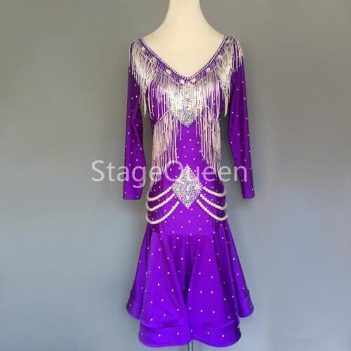 Women Latin Dance Dress Ballroom Performance Skirt Professional Competition Clothing Ladies Practice Clothes Latin Dancewear