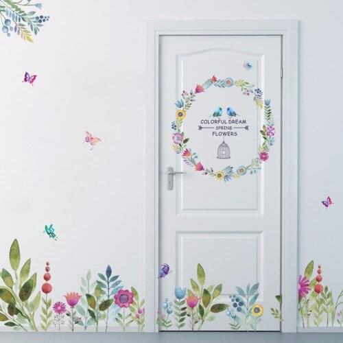 ZOOYOO DIY Flower birdcage hanging Butterfly Flying Wall Stickers green plant decals bird cage PVC murals wall home decoration