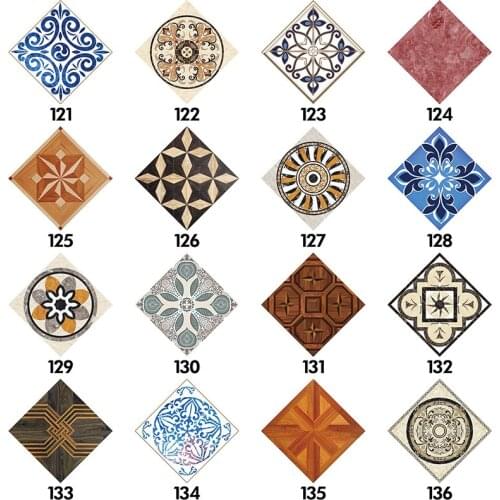 10pcs/set of Color Thick PVC Simulation Ceramic Tile Stickers Kitchen Bathroom Waterproof Decoration Self-adhesive Wall Stickers
