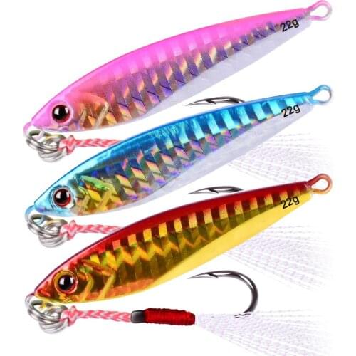 4Pcs Metal Fishing Lure 22g Artificial Fishing Bait Artificial Hard Fishing Plopper Hook Soft Rotating Tail Fishing Accessories