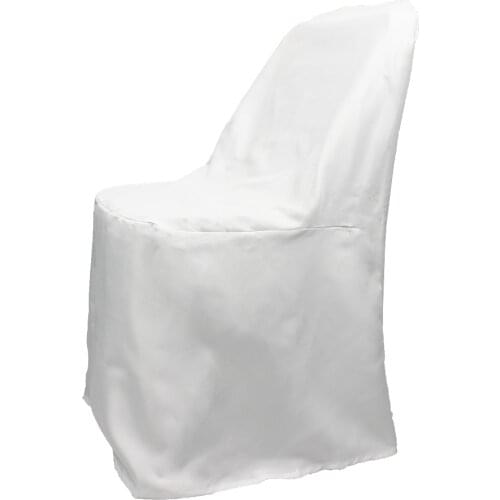 50PCS Universal White Folding Chair Slipcovers Chair Covers For Wedding Party Banquet Decoration