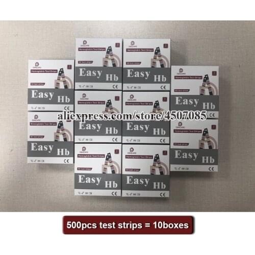 500PCS EasyHb Hemoglobin analyzer meter test strips/Hemoglobin test strips/Strips of hemoglobin (Strips EXPIRY DATE 2022-07)