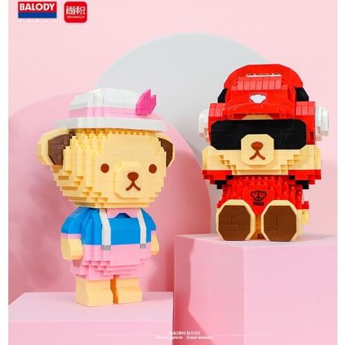 Balody 732pcs+ Fashion Bear Micro Building Blocks Collection Teddy Cartoon Diamond Mini Bricks Figures Toys For Children