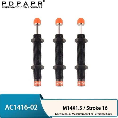 AC1416-02 AC Stroke 16mm Pneumatic oil pressur Hydraulic Shock Absorber Adjustable manipulator Hydraulic Buffer High Quality