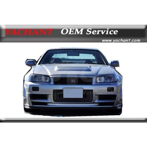 Car-Styling FRP Fiber Glass Front Bumper Front Bar Kit Fit For 1999-2002 Skyline R34 GTR NI ZT Style Front Bumper