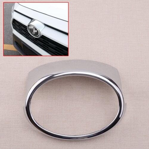 Car Silver Front Grille Logo Decorative Ring Frame Cover Trim Fit For Toyota RAV4 2019 2020 Accessories