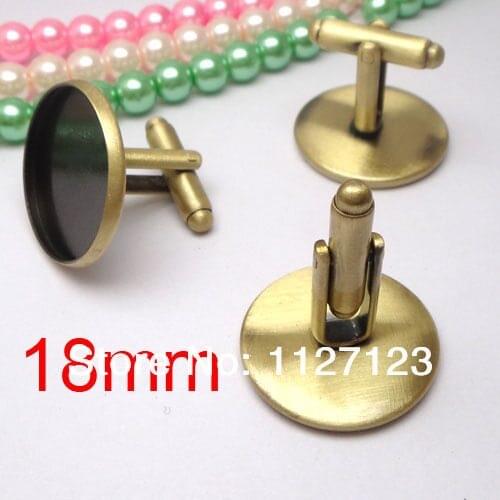 Free ship!!!Antique bronze 100piece/lot Cufflink Cuff link blank base,18mm Bezel Setting