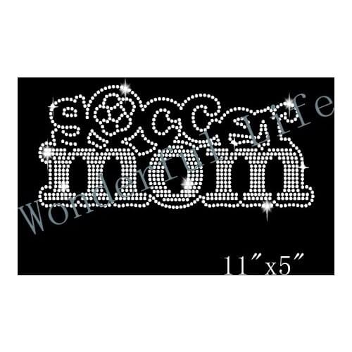 Free shipping Soccer Mom Rhinestone Transfer Iron On Bling - Iron On T Shirt Transfer