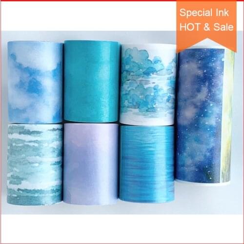 Free shipping 7 Designs Washi Tape Special Ink Japanese craft Decor Adhesive DIY Masking Tape Label Stickers sky cloud wave gift