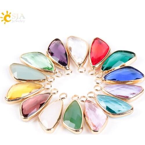 CSJA Bohemian Mixed-color Faceted Glass Crystal Pendant Murano Seek Beads for Lady Needlework Jewelry Handmade Accessories E970