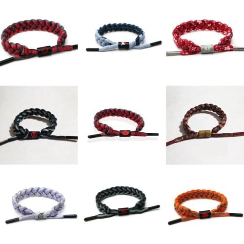 Anime Konoha Hokage Hatake Kakashi Sharingan Cosplay Bracelet PU Leather Uchiha Red Cloud Symbol Wristband Hand Strap Bangles