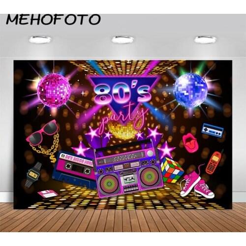 MEHOFOTO 90s Party Background for Photo Studio Graffiti Retro Radio Disco Birthday Decorations Photography Backdrops Prop WD118