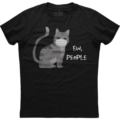 Ew People Black Cat Mask Quarantine T-Shirt. Summer Cotton O-Neck Short Sleeve Mens T Shirt New S-3XL