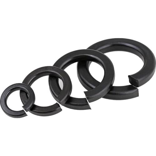 GB93 Carbon Steel 45H Plating Black Spring Washer Open Spring Washer Spring Washer Spot M2-M30 50Pcs